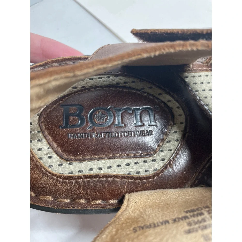 Born Men Sandals 11M Brown Leather Fisherman Slingback Granola Gorpcore Boho